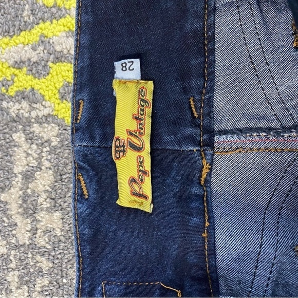 Pepe Jeans Dark Wash Low Rise Button Fly Y2K Style Stretch Skinny Jeans - Picture 8 of 8